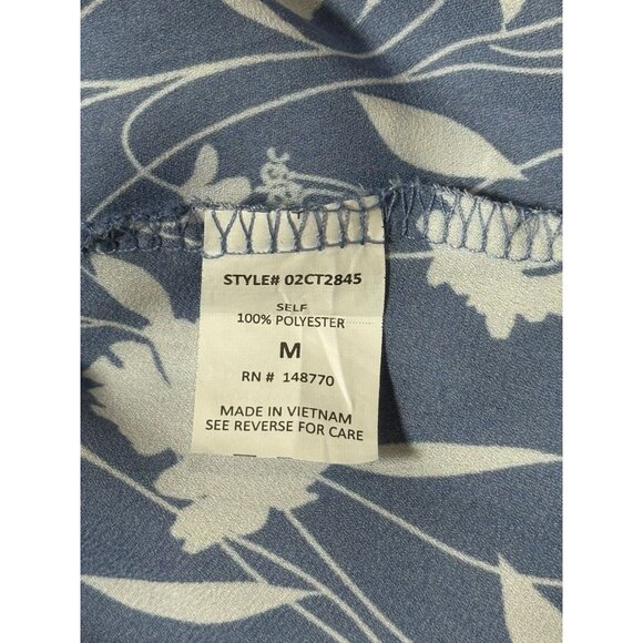 NEW Sienna Sky Blouse Top Womens M Blue white Floral Cold Shoulder Short Sleeve - Picture 6 of 12